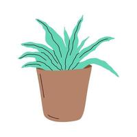 Plant pot. Vector illustration of flower in a pot