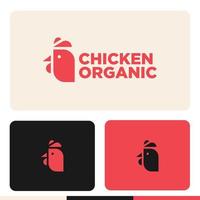 simple minimalist chicken logo design vector