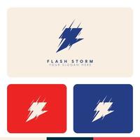 simple minimalist flash storm logo design vector