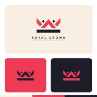 simple minimalist king crown logo design vector