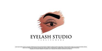 Eyelash extension logo design inspiration for beauty salon with creative element Premium Vector