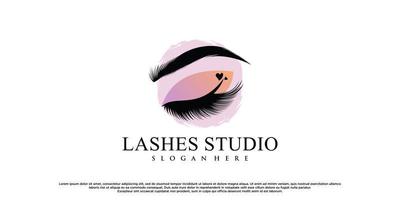 Eyelashes logo design vector illustration for beauty with creative modern concept Premium Vector