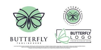conjunto de diseño de logotipo de mariposa para belleza con vector premium de concepto moderno