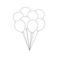 Balloon tracing worksheet for kids vector