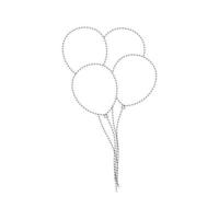 Balloon tracing worksheet for kids vector