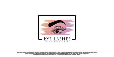 Eyelash extension logo design inspiration for beauty salon with creative element Premium Vector