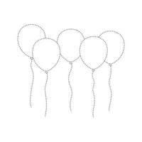 Balloon tracing worksheet for kids vector