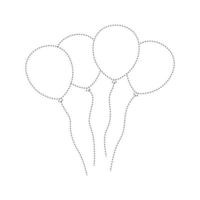 Balloon tracing worksheet for kids vector