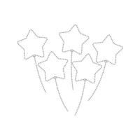 Star balloon tracing worksheet for kids vector