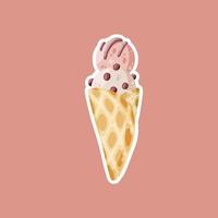 Sweet cone ice cream vector