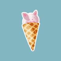 Sweet cone ice cream vector