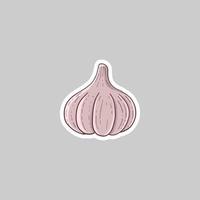 Garlic icon vegetable food sticker vector