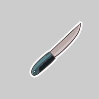 Metal kitchen knife icon vector