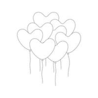 Heart balloon tracing worksheet for kids vector