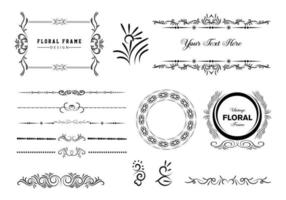 Vintage frames, dividers mega set isolated on white. Calligraphic design elements. vector