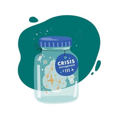 a Jar with a miracle. Financial crisis concept. Crisis management metaphor.