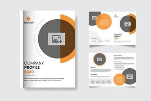 Company profile bi fold brochure template design vector