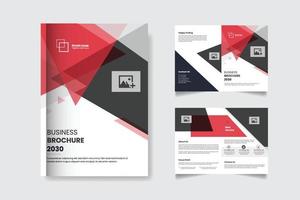 Company profile bi fold brochure template design vector