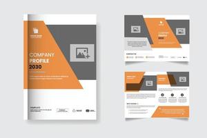 Corporate bi fold business brochure design template in a4 format vector