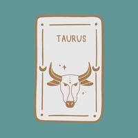 Symbol sign with inscription. Taurus. Vector image of zodiac sign for astrology and horoscopes.