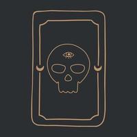 Magic Tarot deck vector background with skull and eye Occult and fortune telling concept.