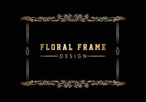 marco redondo decorativo dorado para el diseño con adorno floral. una plantilla para imprimir postales. vector