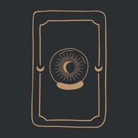 Magic Tarot deck vector background with magic ball Occult and fortune telling concept.