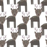 Seamless Scandinavian drawing. Vector children's background with a deer. Design for prints, shirts and posters.