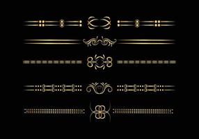 Luxury golden and retro dividers set. Calligraphic design elements vector. vector