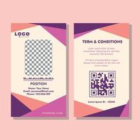 Front and back id card template vector