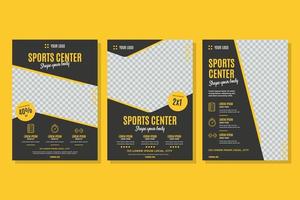 Fitness and gym flyer collection vector