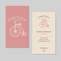 Vertical double-sided business card template vector