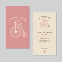 Vertical double-sided business card template vector