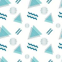 Abstract seamless geometric pattern. Background or wrapping paper with various shapes, triangles, zigzags and dots on a white backdrop. Ornament template. vector