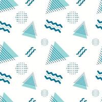 Abstract seamless geometric pattern. Background or wrapping paper with various shapes, triangles, zigzags and dots on a white backdrop. Ornament template. vector