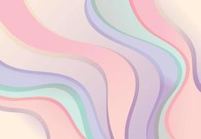 Vector horizontal abstract background. Waves in creams and pinks and mint tones with a gradient. Idea for wallpaper or design.