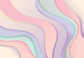 Vector horizontal abstract background. Waves in creams and pinks and mint tones with a gradient. Idea for wallpaper or design.