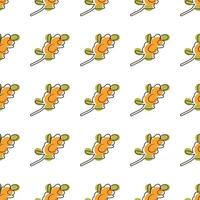 autumn elements of botany seamless pattern of sea buckthorn twigs can be used for wallpaper vector