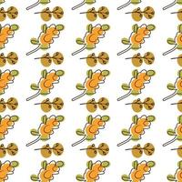 autumn elements of botany seamless pattern of twigs of berries and sea buckthorn can be used for wallpaper vector