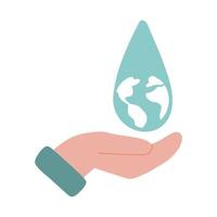 Water drop and Hand vector for logo, icon, web, etc.