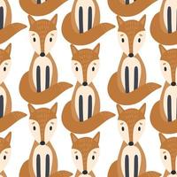 Seamless Scandinavian drawing. Vector children's background with a fox. Design for prints, shirts and posters.