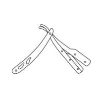 Straight Razor Outline Icon Illustration on White Background vector