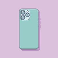 Back Side of Smartphone with Triple Cameras Vector Icon Illustration. Mobile Phone Vector. Flat Cartoon Style Suitable for Web Landing Page, Banner, Flyer, Sticker, Wallpaper, Background