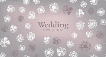 Wedding invitation. Flowers pattern, Vector. vector