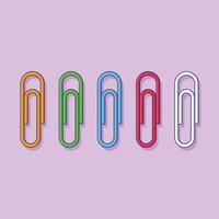 Paper Clip Vector Icon Illustration with Outline for Design Element, Clip Art, Web, Landing page, Sticker, Banner. Flat Cartoon Style