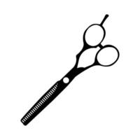 Hair Cutting Scissors Black and White Icon Design Element on Isolated White Background vector