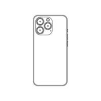 Back Side of Smartphone Outline Icon Illustration on White Background vector