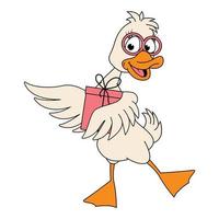 cute duck animal cartoon vector