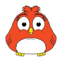 cute red bird animal cartoon graphic vector