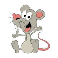 lindo gráfico de dibujos animados de animales de rata vector